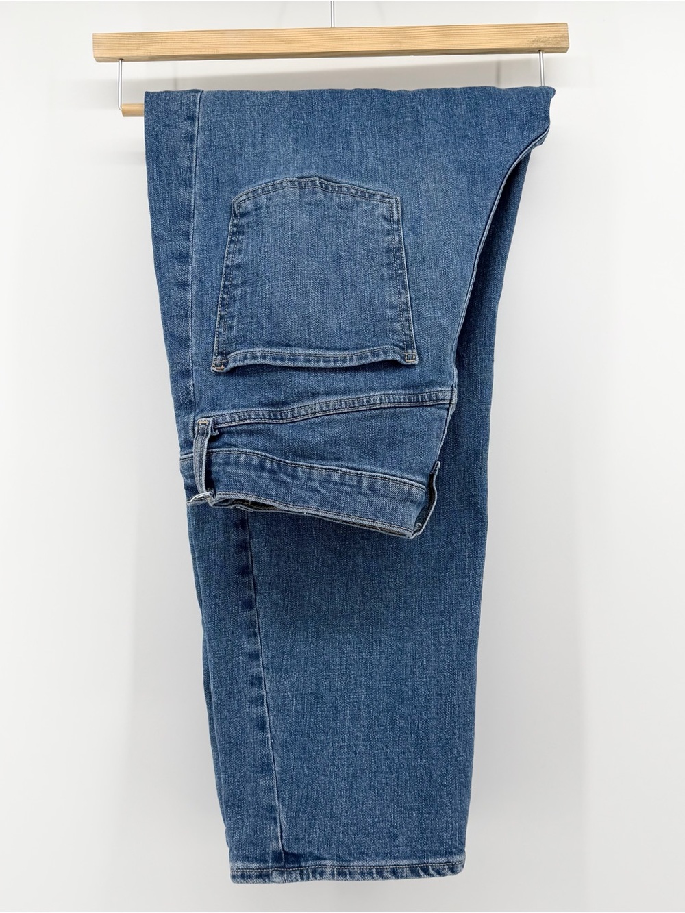 Old Navy High Rise Baggy Barrel Jeans Womens 12 Tall Blue Seamed Ankle Denim
